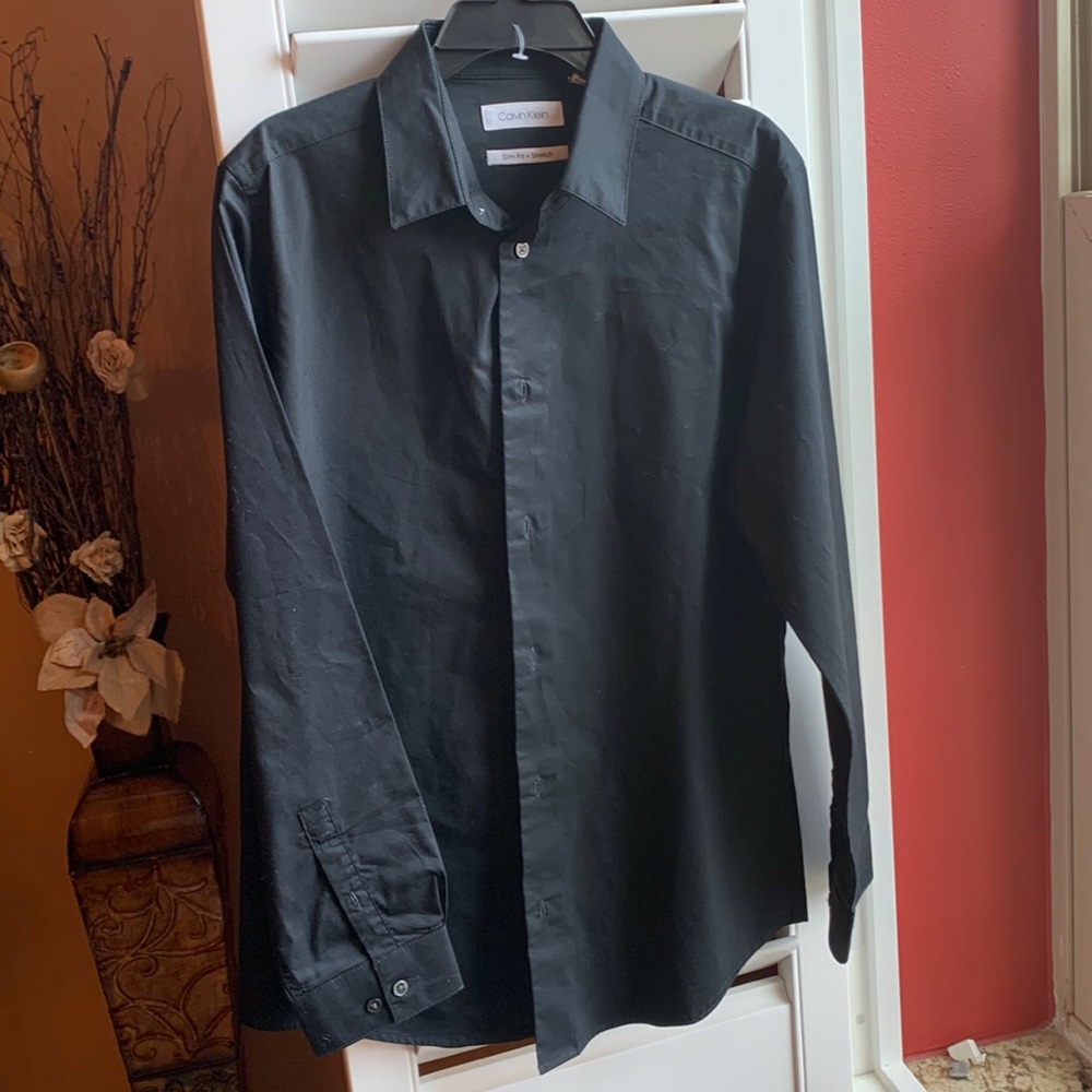 Black long sleeve button down shirt